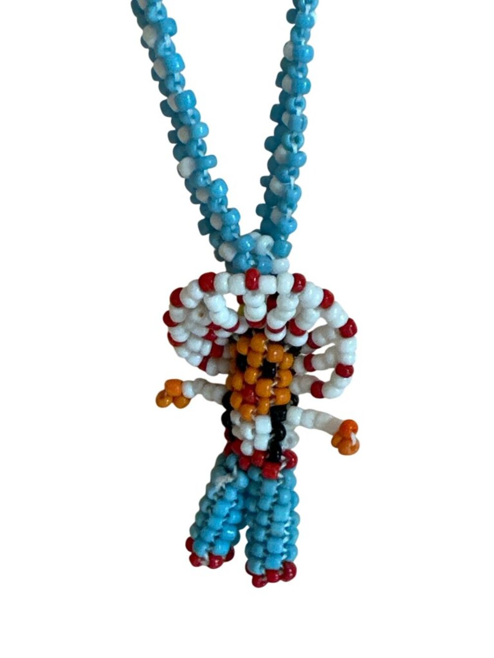 Handcrafted Seed Beaded Necklace Native-Inspired Design Pendant Southwestern